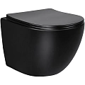 Унитаз подвесной Vincea Globo VT1-14SMB, матовый черный, ультратонкое сиденье soft-close Унитаз подвесной Vincea Globo VT1-14SMB, матовый черный, ультратонкое сиденье soft-close