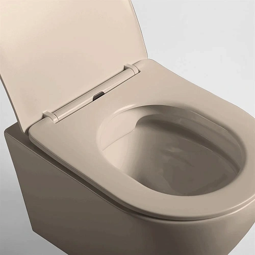 Унитаз подвесной Vincea Globo VT1-14SMC безободковый, цвет капучино мат., ультратонкое сиденье soft- Унитаз подвесной Vincea Globo VT1-14SMC безободковый, цвет капучино мат., ультратонкое сиденье soft-