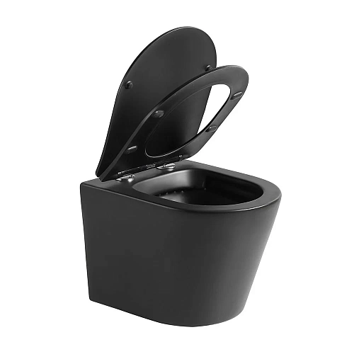 Унитаз подвесной Vincea Piatti VT1-11SMB, цвет черный матовый, ультратонкое soft-close сиденье Унитаз подвесной Vincea Piatti VT1-11SMB, цвет черный матовый, ультратонкое soft-close сиденье