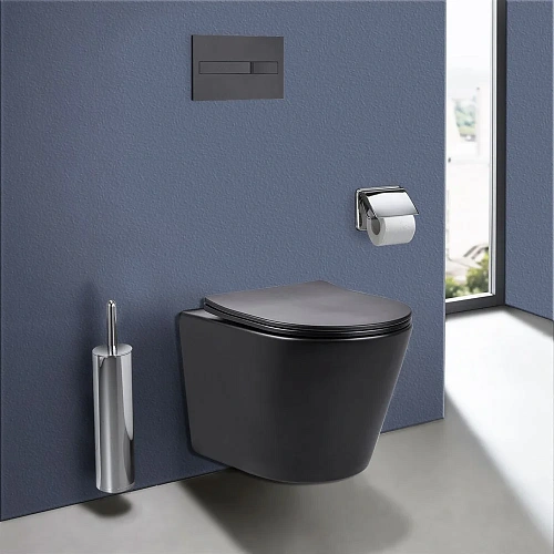 Унитаз подвесной Vincea Piatti VT1-11SMB, цвет черный матовый, ультратонкое soft-close сиденье Унитаз подвесной Vincea Piatti VT1-11SMB, цвет черный матовый, ультратонкое soft-close сиденье