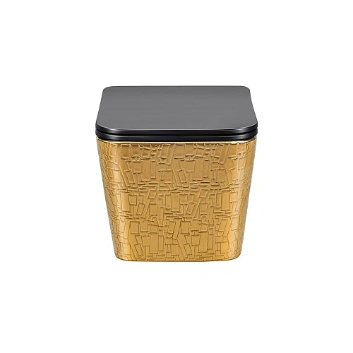 Унитаз подвесной Vincea Q-Line VT1-12G1B безободковый, золото/черный, ультратонкое soft-close сидень Унитаз подвесной Vincea Q-Line VT1-12G1B безободковый, золото/черный, ультратонкое soft-close сидень