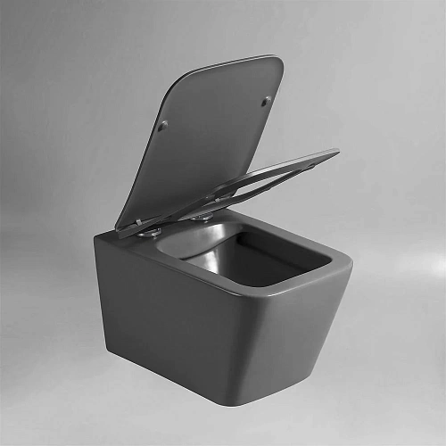 Унитаз подвесной Vincea Q-Line VT1-12MA безободковый, цвет антрацит мат., ультратонкое soft close си Унитаз подвесной Vincea Q-Line VT1-12MA безободковый, цвет антрацит мат., ультратонкое soft close си