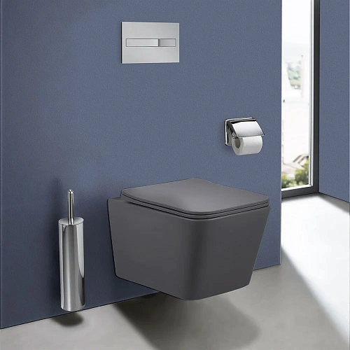 Унитаз подвесной Vincea Q-Line VT1-12MA безободковый, цвет антрацит мат., ультратонкое soft close си Унитаз подвесной Vincea Q-Line VT1-12MA безободковый, цвет антрацит мат., ультратонкое soft close си