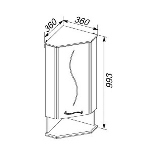 Шкаф Aquanet Моника 35 R подвесной , угловой белый 00186781 Шкаф Aquanet Моника 35 R подвесной , угловой белый 00186781