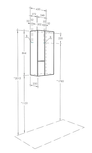 Шкаф Aquaton Мишель дуб рустикальный, фьорд 1A243903MIX30 Шкаф Aquaton Мишель дуб рустикальный, фьорд 1A243903MIX30