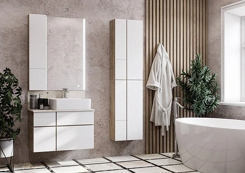 Шкаф Aquaton Мишель дуб эндгрейн, белый 1A243903MIX40 Шкаф Aquaton Мишель дуб эндгрейн, белый 1A243903MIX40