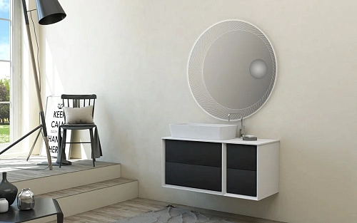 Шкаф CEZARES BELLAGIO 54718 Grafite Bianco Opaco 350x460 подвесной Шкаф CEZARES BELLAGIO 54718 Grafite Bianco Opaco 350x460 подвесной