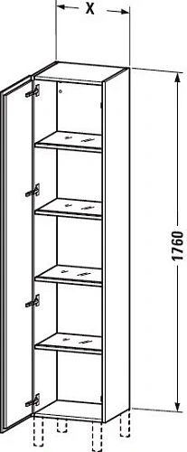 Шкаф Duravit L-Cube LC1180L4040 40 см черный глянцевый Шкаф Duravit L-Cube LC1180L4040 40 см черный глянцевый
