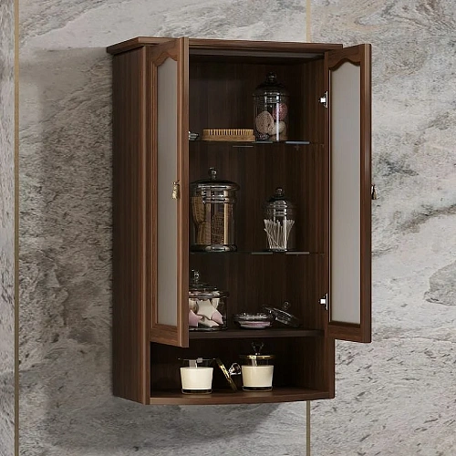 Шкаф Opadiris Риспекто подвесной, двухстворчатый, орех антикварный, с матовым стеклом 00-00006076 Шкаф Opadiris Риспекто подвесной, двухстворчатый, орех антикварный, с матовым стеклом 00-00006076