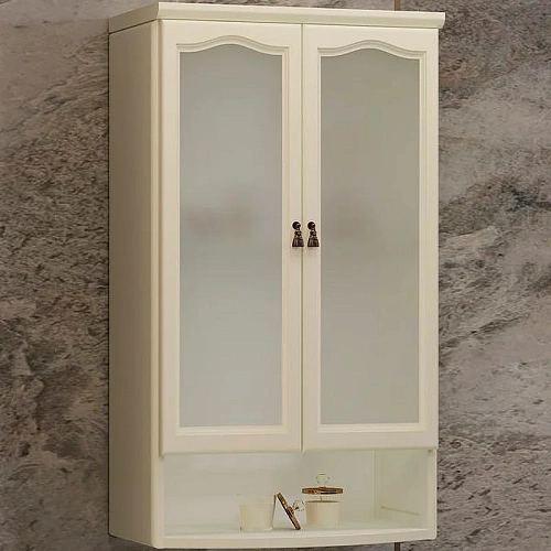 Шкаф Opadiris Риспекто подвесной, двухстворчатый, слоновая кость, с матовым стеклом 00-00006077 Шкаф Opadiris Риспекто подвесной, двухстворчатый, слоновая кость, с матовым стеклом 00-00006077