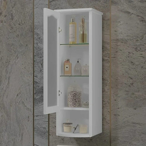 Шкаф Opadiris Риспекто подвесной, одностворчатый, белый матовый, левый, с матовым стеклом 00-00006080 Шкаф Opadiris Риспекто подвесной, одностворчатый, белый матовый, левый, с матовым стеклом 00-00006080