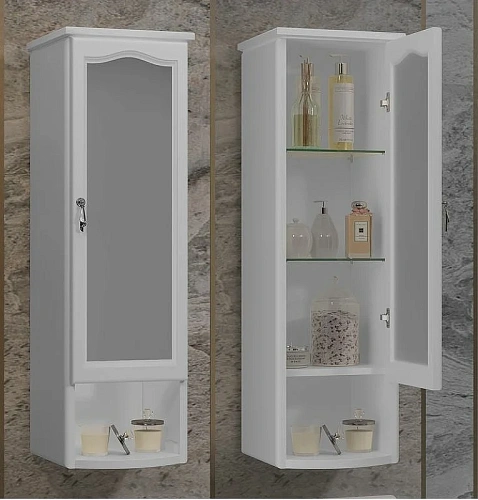 Шкаф Opadiris Риспекто подвесной, одностворчатый, белый матовый, правый, с матовым стеклом 00-00006082 Шкаф Opadiris Риспекто подвесной, одностворчатый, белый матовый, правый, с матовым стеклом 00-00006082