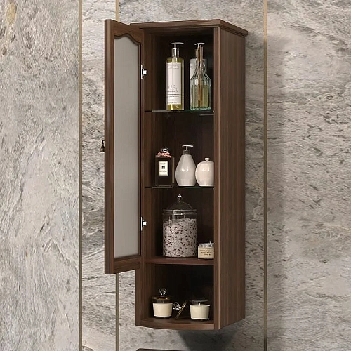 Шкаф Opadiris Риспекто подвесной, одностворчатый, орех антикварный, левый, с матовым стеклом 00-00006081 Шкаф Opadiris Риспекто подвесной, одностворчатый, орех антикварный, левый, с матовым стеклом 00-00006081