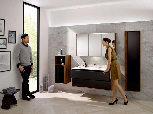 Шкаф Vitra Metropole 58208 40 см сливовое дерево, фасад черное акриловое стекло, левый Шкаф Vitra Metropole 58208 40 см сливовое дерево, фасад черное акриловое стекло, левый