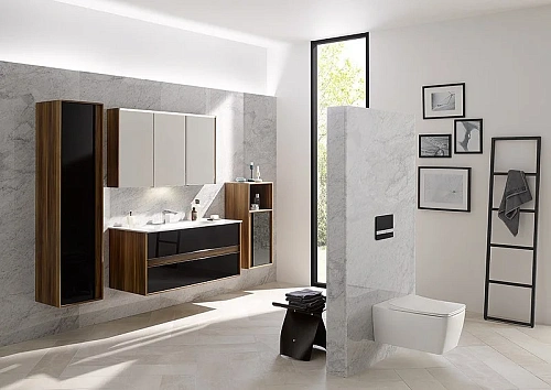 Шкаф Vitra Metropole 58208 40 см сливовое дерево, фасад черное акриловое стекло, левый Шкаф Vitra Metropole 58208 40 см сливовое дерево, фасад черное акриловое стекло, левый