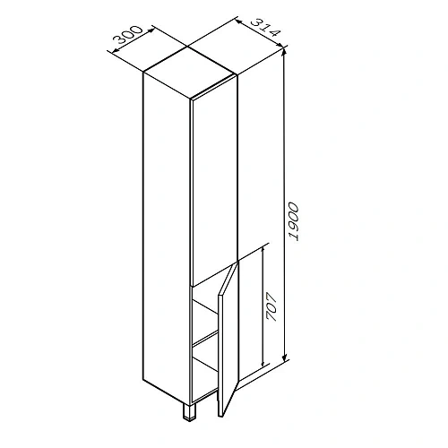 Шкаф-пенал AM.PM Gem M90CSR0306WG напольный, правый, 30 см, push-to-open, белый Шкаф-пенал AM.PM Gem M90CSR0306WG напольный, правый, 30 см, push-to-open, белый