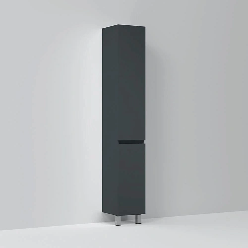 Шкаф-пенал AM.PM Gem S M91CSR0306GM напольный, правый, 30 см, графит матовый Шкаф-пенал AM.PM Gem S M91CSR0306GM напольный, правый, 30 см, графит матовый