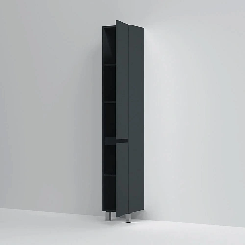 Шкаф-пенал AM.PM Gem S M91CSR0306GM напольный, правый, 30 см, графит матовый Шкаф-пенал AM.PM Gem S M91CSR0306GM напольный, правый, 30 см, графит матовый