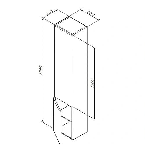 Шкаф-пенал AM.PM Like M80CHL0356WG подвесной, левый, 35 см, белый Шкаф-пенал AM.PM Like M80CHL0356WG подвесной, левый, 35 см, белый