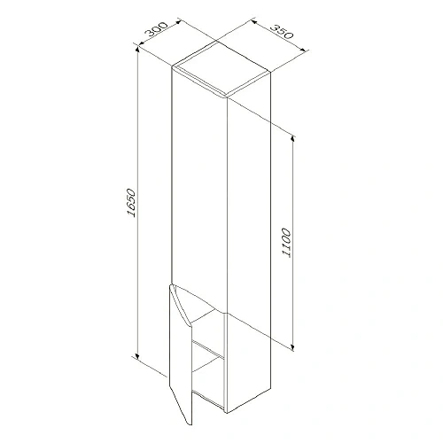 Шкаф-пенал AM.PM Like M80CHR0356WG подвесной, правый, 35 см, белый Шкаф-пенал AM.PM Like M80CHR0356WG подвесной, правый, 35 см, белый