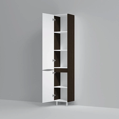 Шкаф-пенал AM.PM Like M80CSL0356VF напольный 35 см, левый, венге/белый глянец Шкаф-пенал AM.PM Like M80CSL0356VF напольный 35 см, левый, венге/белый глянец