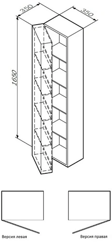 Шкаф-пенал AM.PM Spirit 2.0 M70ACHR0356WG подвесной 35 см, правый, белый глянец Шкаф-пенал AM.PM Spirit 2.0 M70ACHR0356WG подвесной 35 см, правый, белый глянец