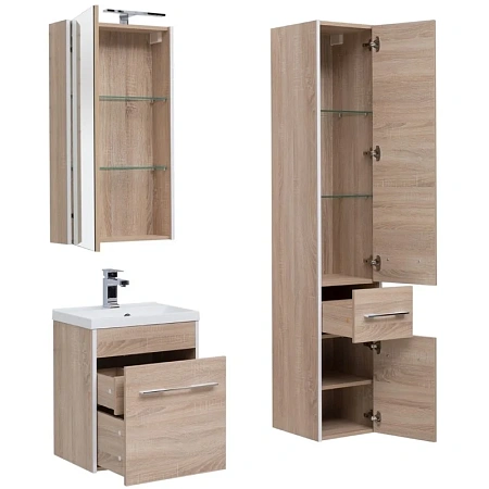 Шкаф-пенал Aquanet Августа 35 дуб сонома 00210017 Шкаф-пенал Aquanet Августа 35 дуб сонома 00210017