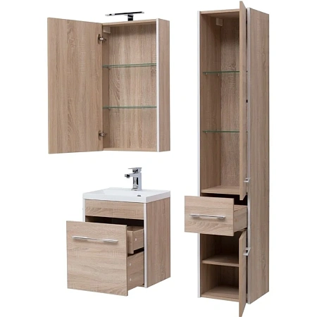 Шкаф-пенал Aquanet Августа 35 дуб сонома 00210017 Шкаф-пенал Aquanet Августа 35 дуб сонома 00210017