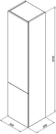 Шкаф-пенал Aquanet Алвита 35 серый антрацит 00240197 Шкаф-пенал Aquanet Алвита 35 серый антрацит 00240197