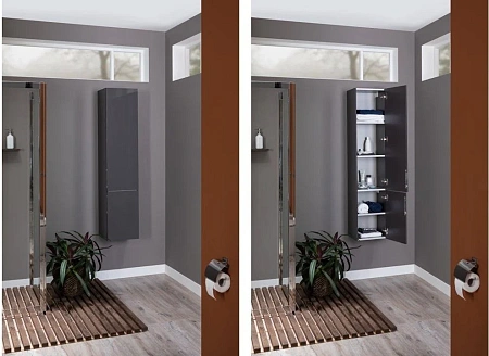 Шкаф-пенал Aquanet Алвита 35 серый антрацит 00240197 Шкаф-пенал Aquanet Алвита 35 серый антрацит 00240197