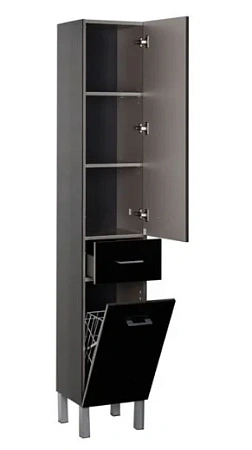 Шкаф-пенал Aquanet Верона 35 б/к черный (напольный) 00178974 Шкаф-пенал Aquanet Верона 35 б/к черный (напольный) 00178974