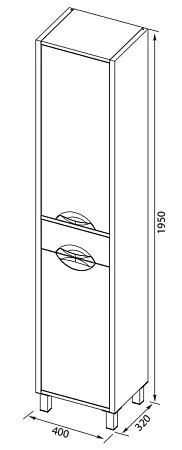 Шкаф-пенал Aquanet Гретта 40 б\к белый 00177010 Шкаф-пенал Aquanet Гретта 40 б\к белый 00177010