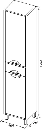 Шкаф-пенал Aquanet Гретта 40 б\к светлый дуб 00171901 Шкаф-пенал Aquanet Гретта 40 б\к светлый дуб 00171901