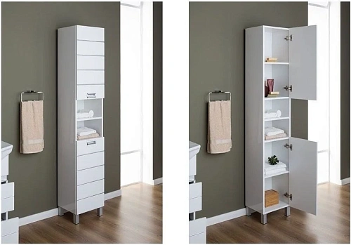 Шкаф-пенал Aquanet Доминика 35 белый 00170802 Шкаф-пенал Aquanet Доминика 35 белый 00170802