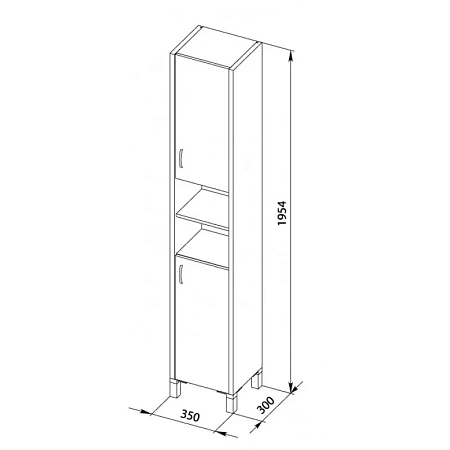 Шкаф-пенал Aquanet Донна 35 белый дуб 00169040 Шкаф-пенал Aquanet Донна 35 белый дуб 00169040