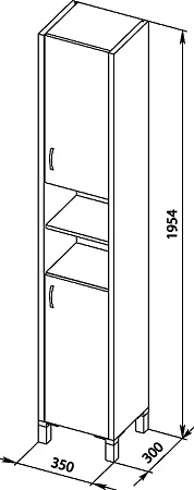 Шкаф-пенал Aquanet Донна 35 венге 00168940 Шкаф-пенал Aquanet Донна 35 венге 00168940