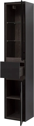 Шкаф-пенал Aquanet Милан 35 черный глянец 00306377 Шкаф-пенал Aquanet Милан 35 черный глянец 00306377