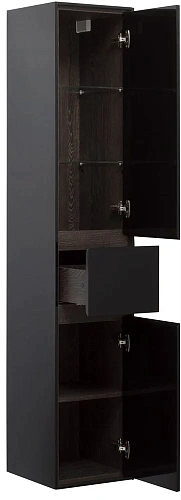 Шкаф-пенал Aquanet Милан 35 черный глянец 00306377 Шкаф-пенал Aquanet Милан 35 черный глянец 00306377