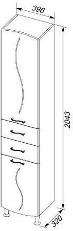 Шкаф-пенал Aquanet Моника 40 белый 00186777 / 00186778 Шкаф-пенал Aquanet Моника 40 белый 00186777 / 00186778