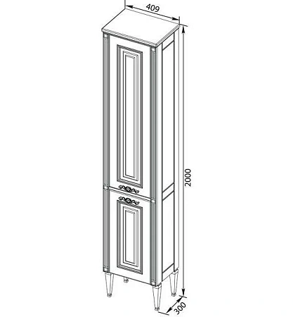 Шкаф-пенал Aquanet Паола 40 белый/золото 00186112 Шкаф-пенал Aquanet Паола 40 белый/золото 00186112
