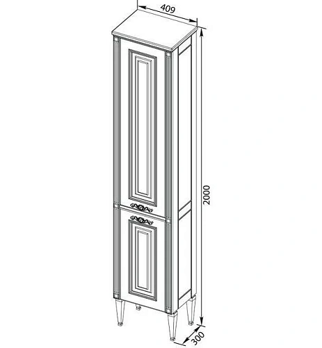 Шкаф-пенал Aquanet Паола 40 белый/золото 00186112 Шкаф-пенал Aquanet Паола 40 белый/золото 00186112