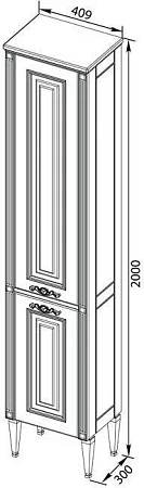 Шкаф-пенал Aquanet Паола 40 белый/серебро 00181770 Шкаф-пенал Aquanet Паола 40 белый/серебро 00181770