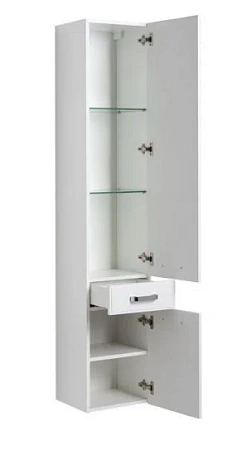 Шкаф-пенал Aquanet Рондо 35 белый (2 дверцы, 1 ящик) 00189159 Шкаф-пенал Aquanet Рондо 35 белый (2 дверцы, 1 ящик) 00189159