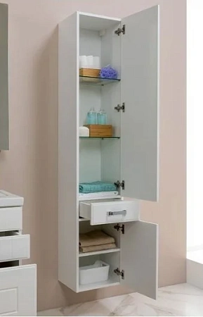 Шкаф-пенал Aquanet Рондо 35 белый (2 дверцы, 1 ящик) 00189159 Шкаф-пенал Aquanet Рондо 35 белый (2 дверцы, 1 ящик) 00189159