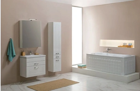 Шкаф-пенал Aquanet Рондо 35 белый (2 дверцы, 1 ящик) 00189159 Шкаф-пенал Aquanet Рондо 35 белый (2 дверцы, 1 ящик) 00189159