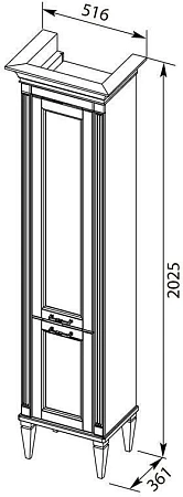 Шкаф-пенал Aquanet Селена 40 L белый/серебро 00201645 Шкаф-пенал Aquanet Селена 40 L белый/серебро 00201645