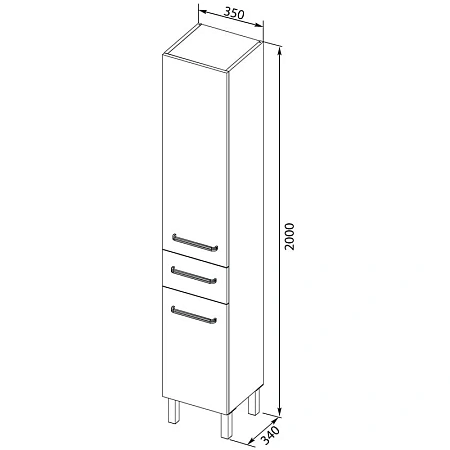 Шкаф-пенал Aquanet Сиена 35 R белый (напольный) 00189244 Шкаф-пенал Aquanet Сиена 35 R белый (напольный) 00189244