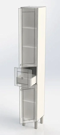Шкаф-пенал Aquanet Честер 30 белый/золото 00186093 Шкаф-пенал Aquanet Честер 30 белый/золото 00186093