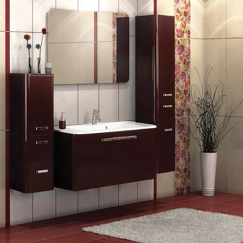 Шкаф-пенал Aquaton Валенсия гранат левая 1A123903VA34L Шкаф-пенал Aquaton Валенсия гранат левая 1A123903VA34L