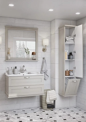 Шкаф-пенал Aquaton Леон дуб белый 1A186503LBPS0 Шкаф-пенал Aquaton Леон дуб белый 1A186503LBPS0